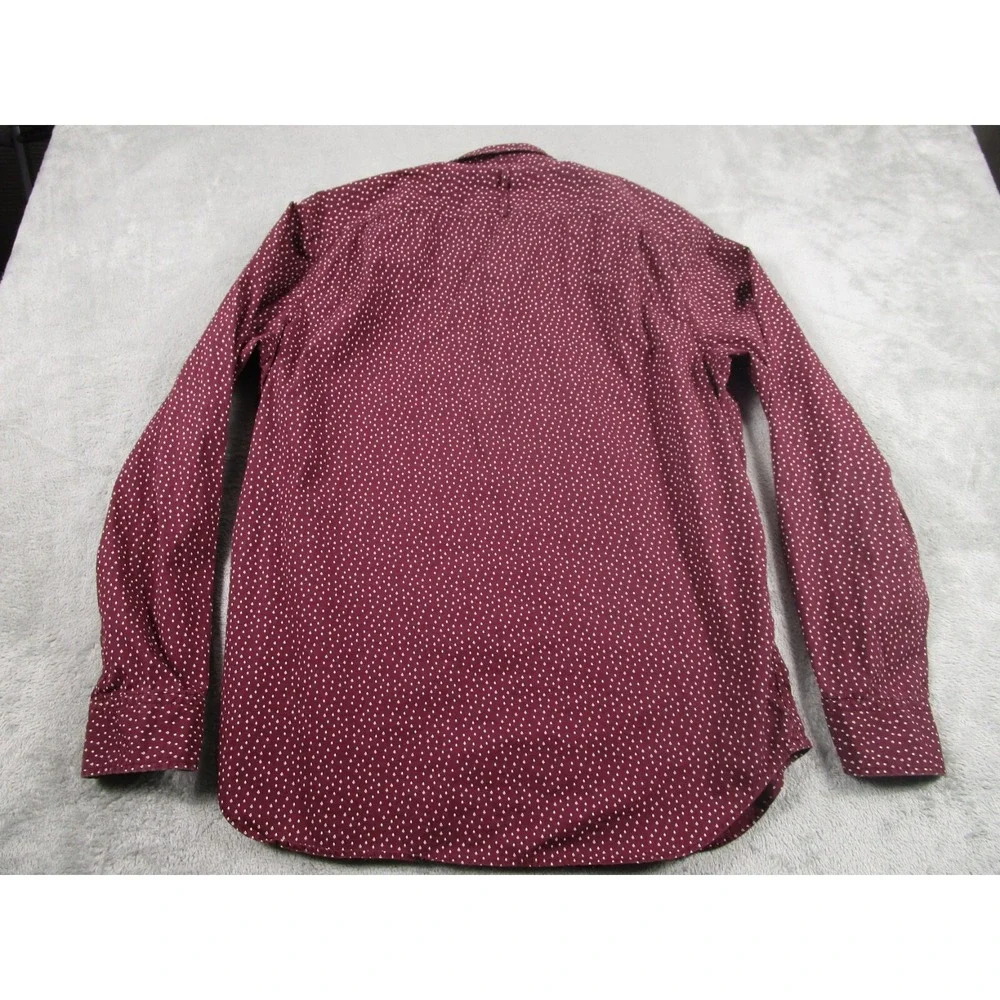 Banana Republic Shirt Mens Large Red Geometric‎ Button Down Long Sleeve Preppy